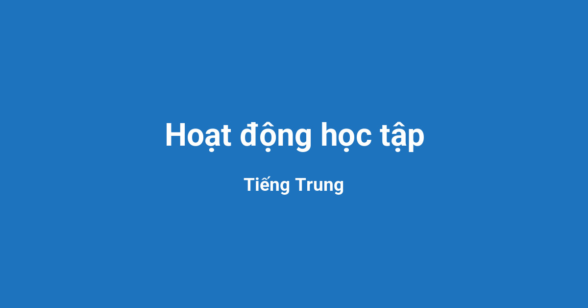 Hoạt động học tập